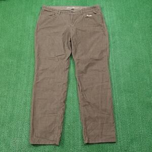 Eddie Bauer Pants Womens 16 Brown Corduroy Boyfriend Relaxed Fit Stretch Casual